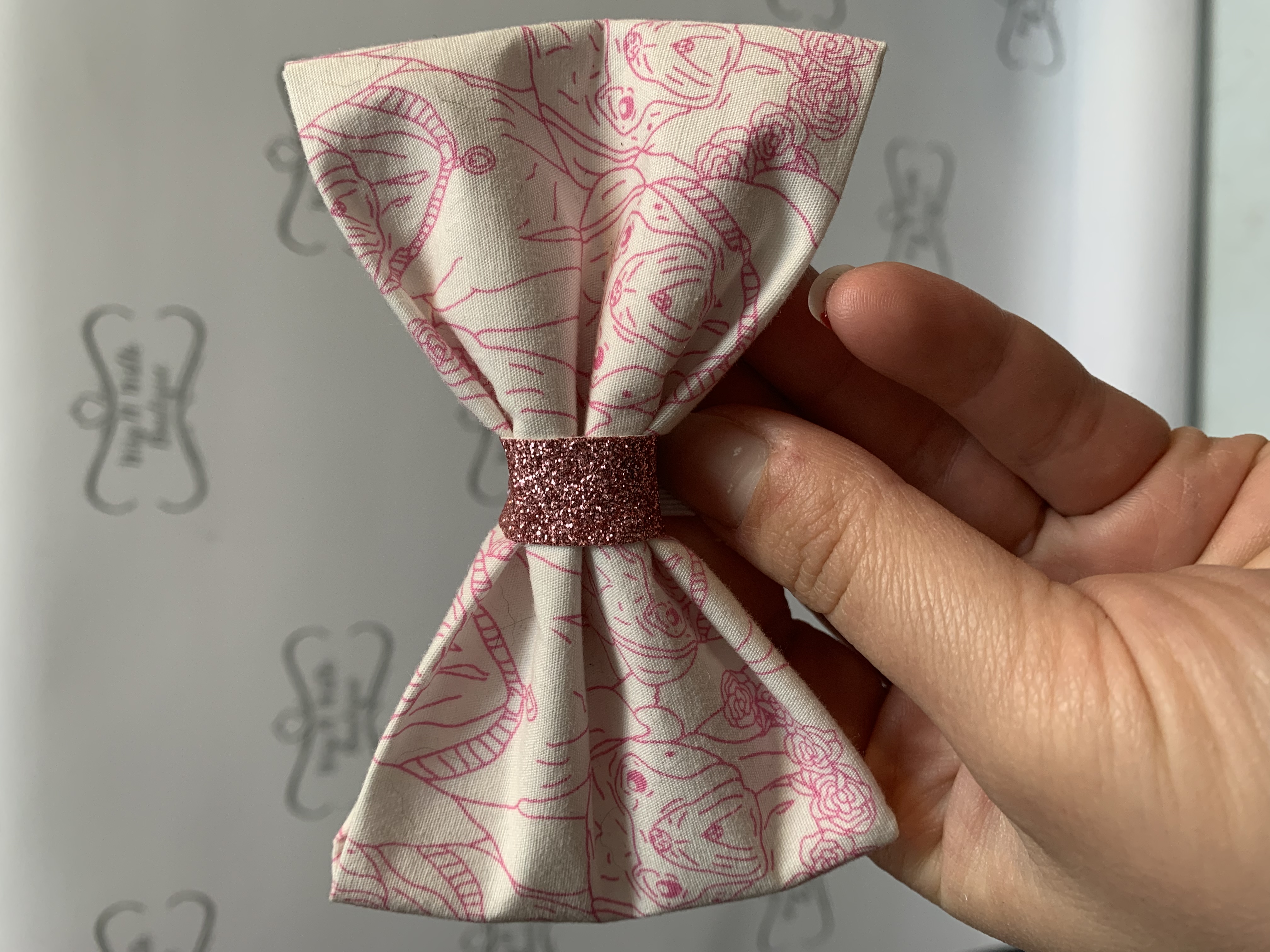 Pink Pug Bow Tie