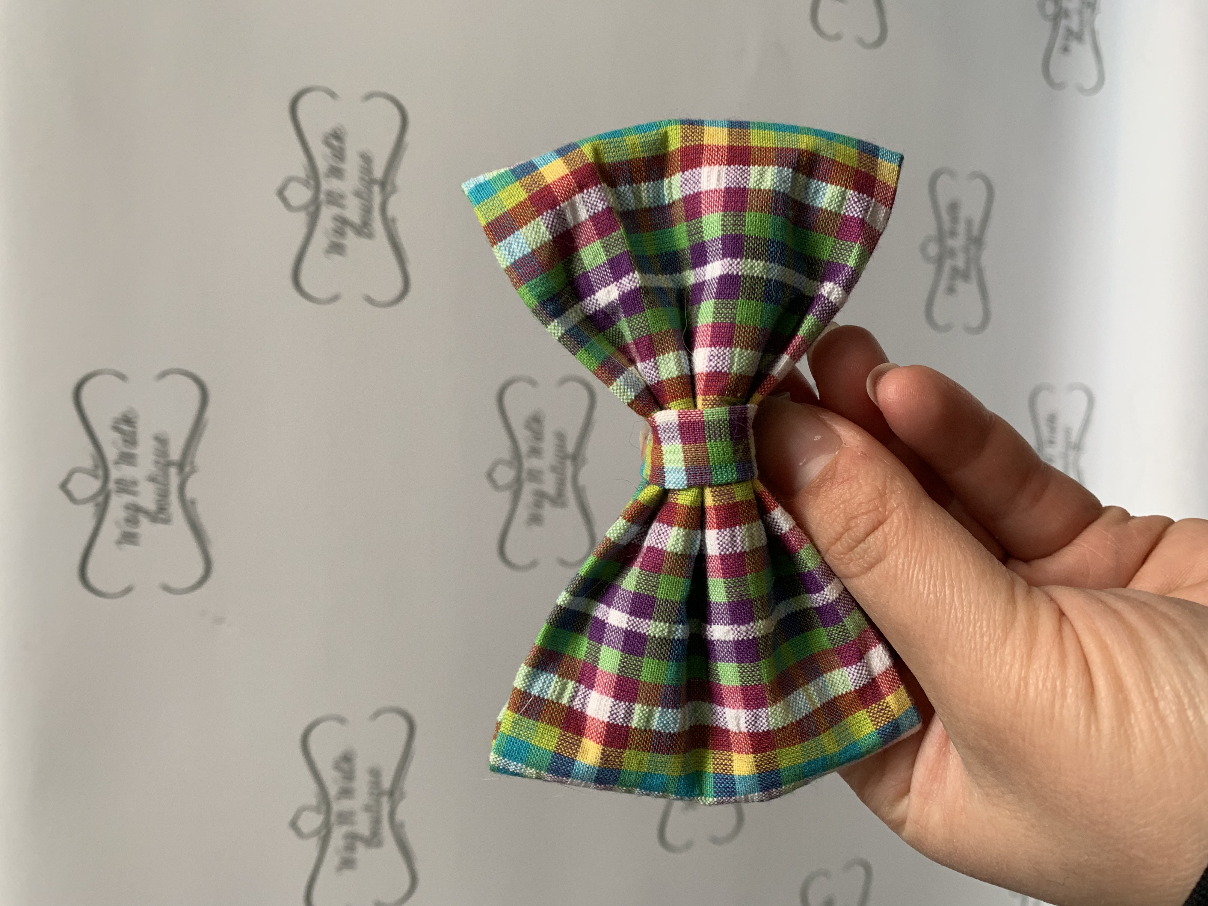 Multi Gingham Bow Tie