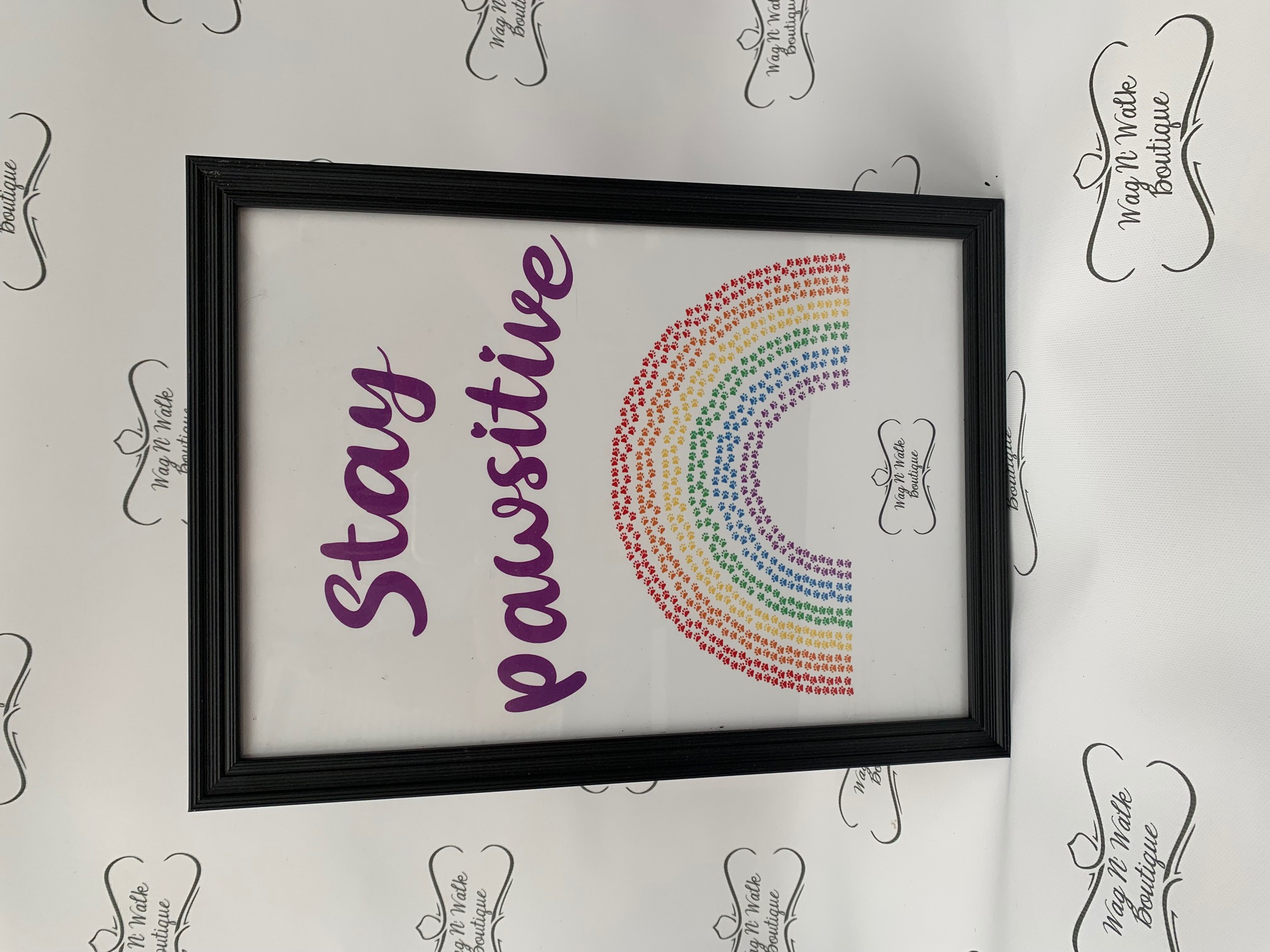 Stay Pawsitve Rainbow Print