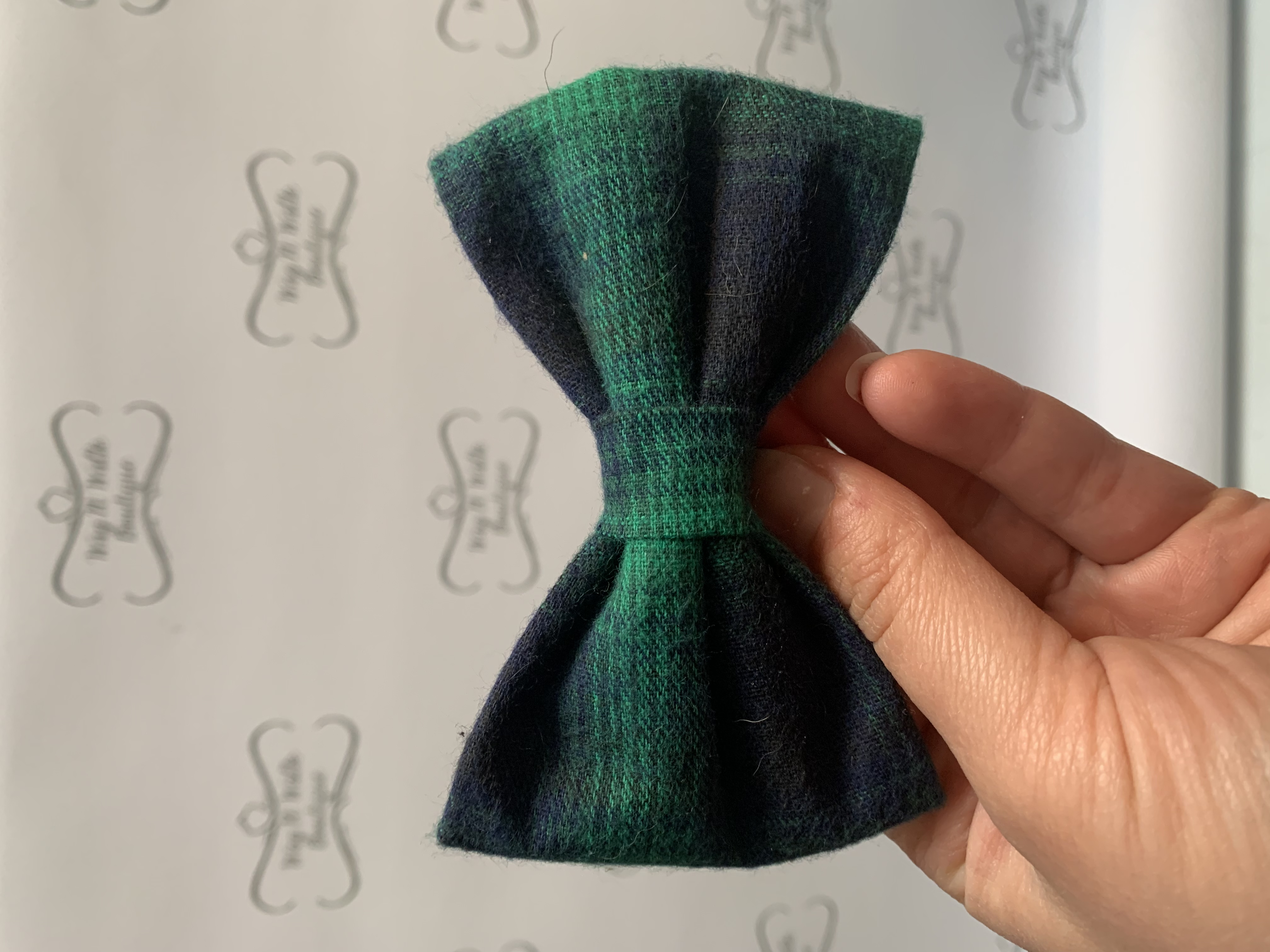 Green Plaid Bow Tie